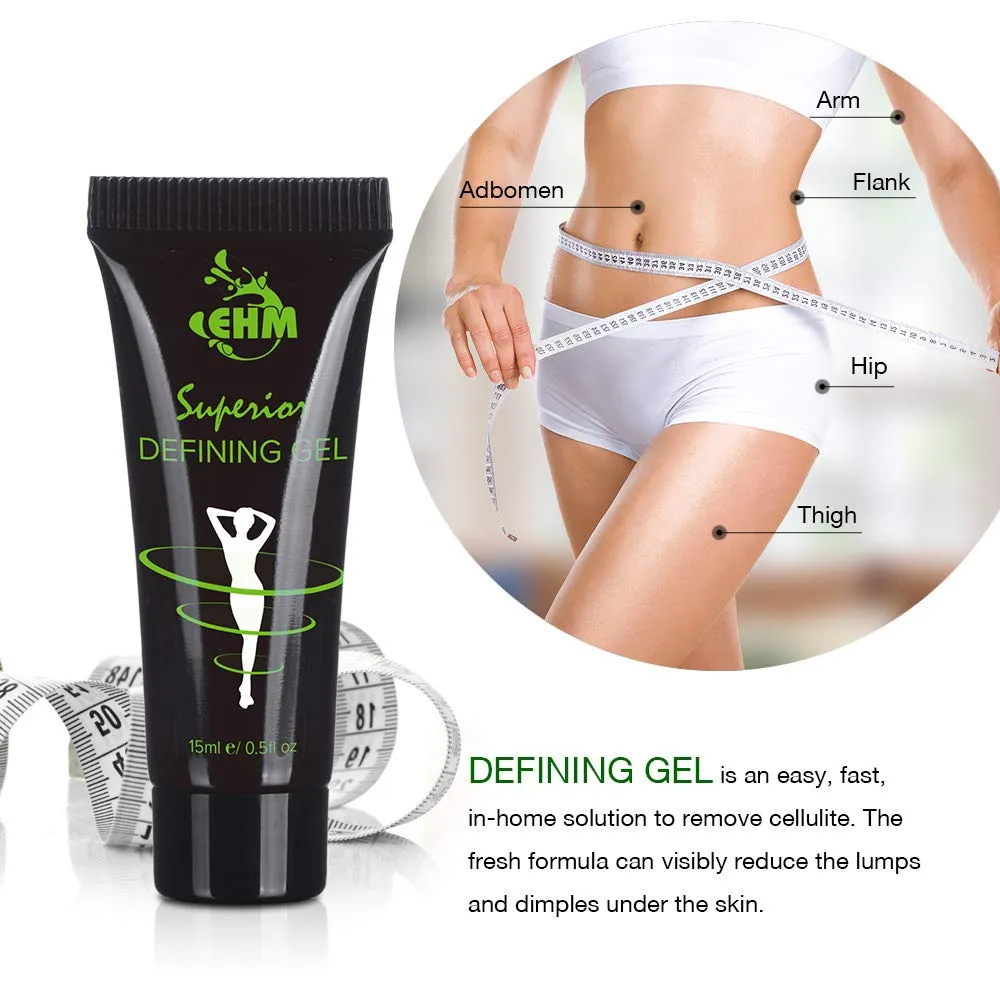 15ml Herbal Superior Body Defining Gel for Slimming Body Detox, Tone, Firm, Reduces the Appearance of Cellulite and Stretch Marks , Works Well with Ultimate Body Applicator Wraps! (1pc)