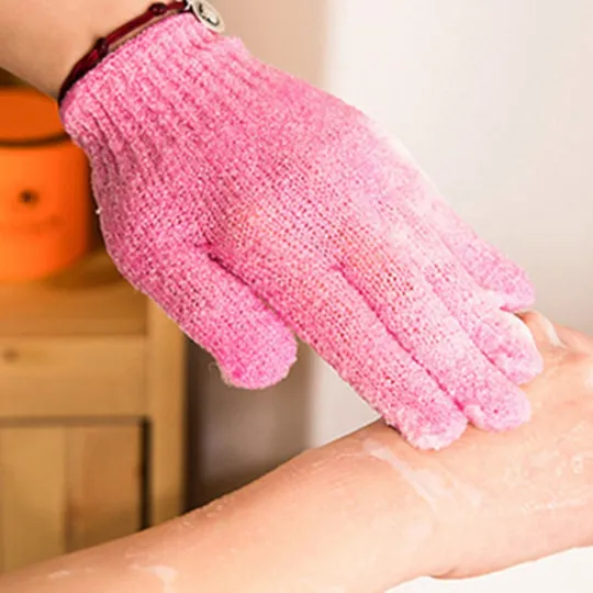 4 Pairs Home Bath Shower scrub Soap Foam Skin Body Face Clean Gloves