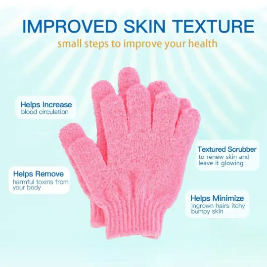 4 Pairs Home Bath Shower scrub Soap Foam Skin Body Face Clean Gloves