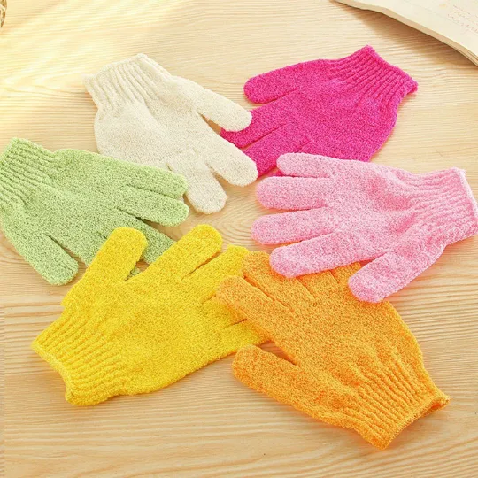 4 Pairs Home Bath Shower scrub Soap Foam Skin Body Face Clean Gloves