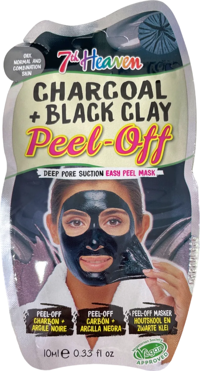 7th Heaven Charcoal & Black Clay Peel-Off Mask 10ml