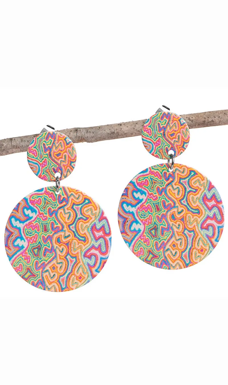 Aboriginal Art Earrings Pikilyi Jukurrpa