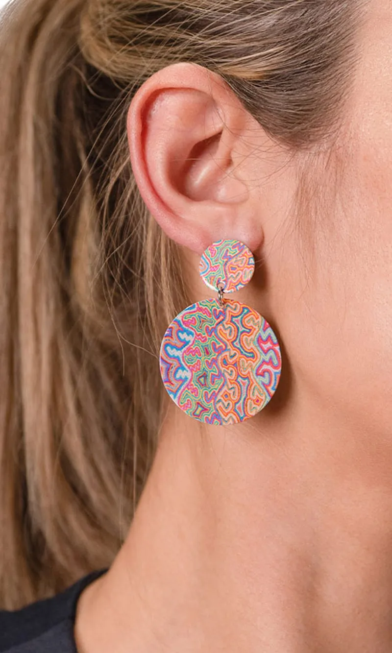 Aboriginal Art Earrings Pikilyi Jukurrpa