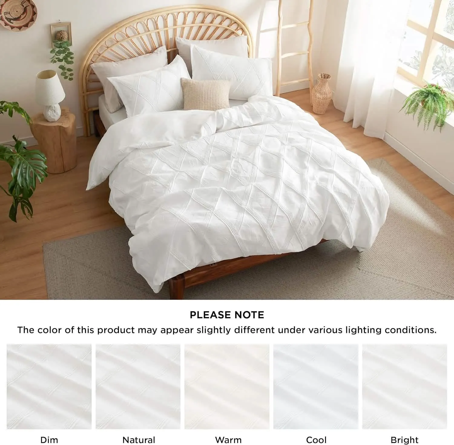 Bedsure Puffy Jacquard Comforter Set
