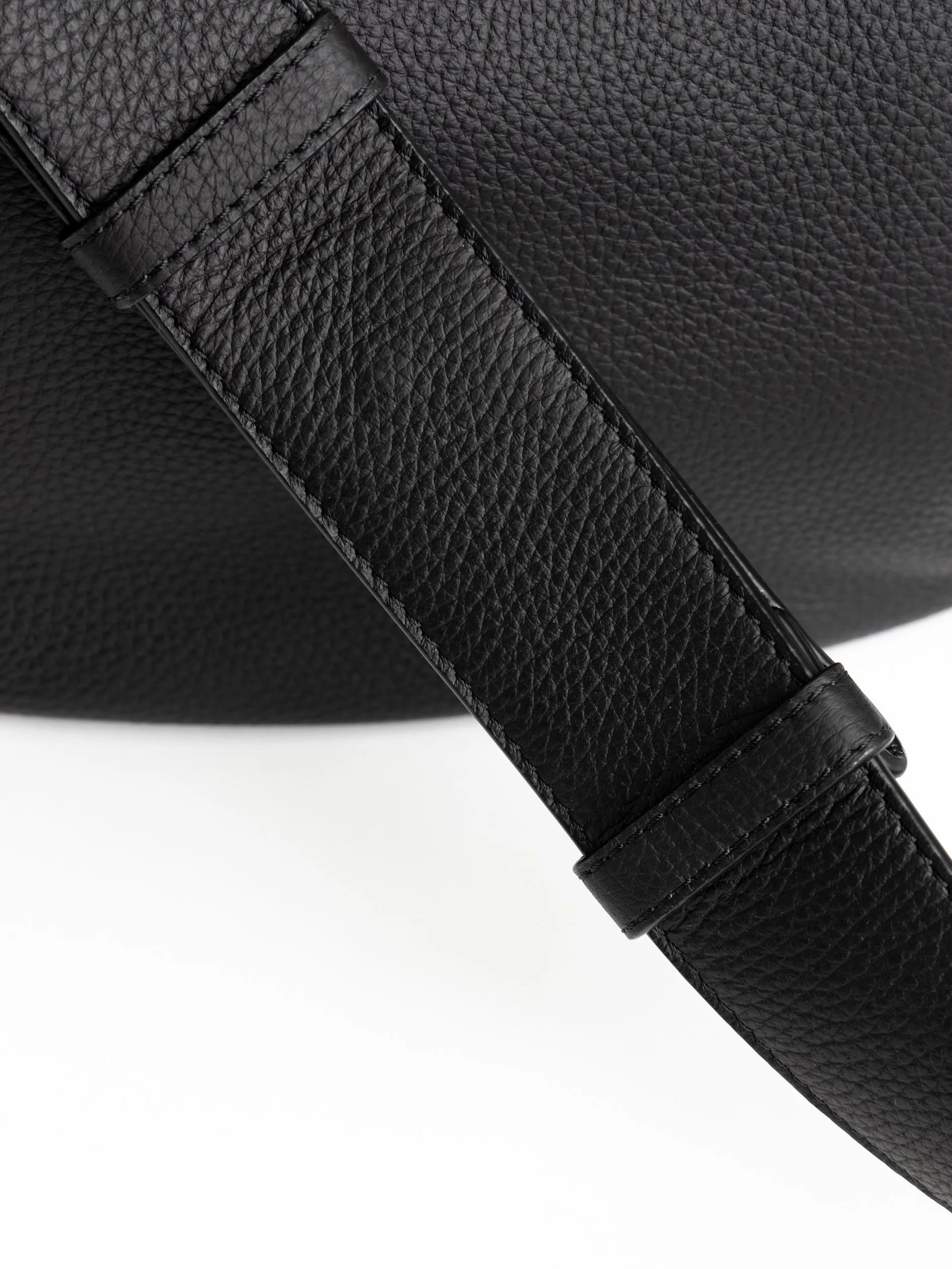 Black Deerskin Hobo Panorama Mini Bag