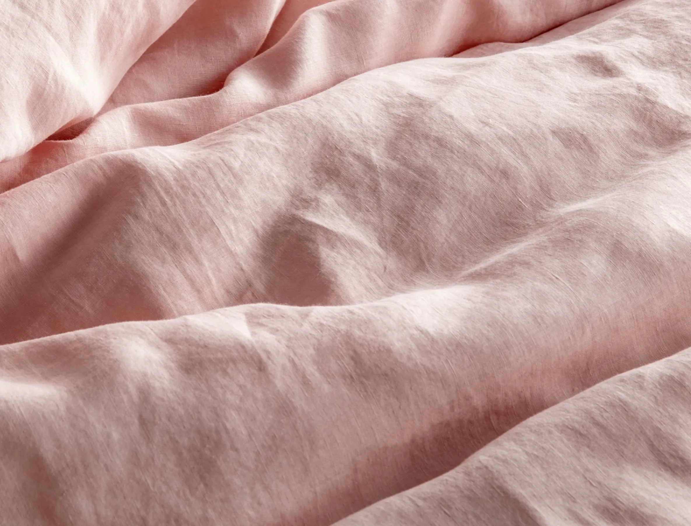 Blush Pink French Linen KAS Quilt Cover Set in Queen or King Bed
