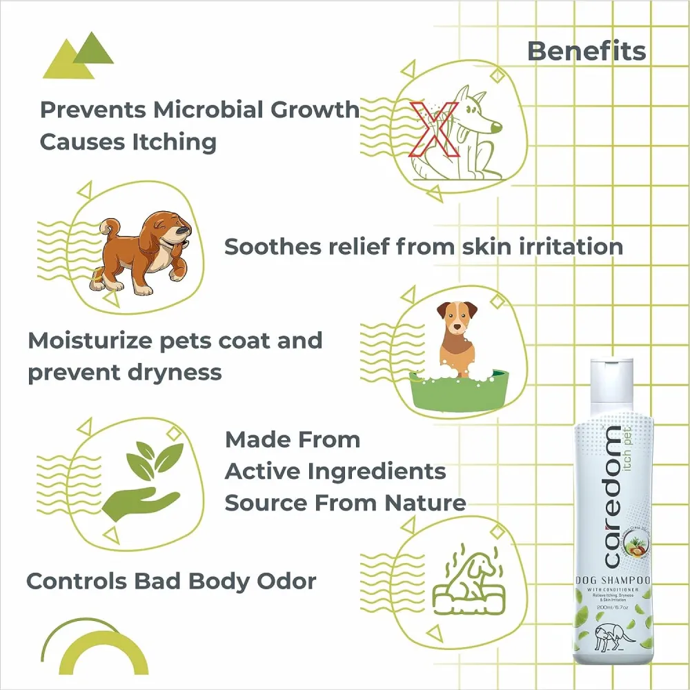 Caredom Herbal Itch Control Shampoo for Dogs