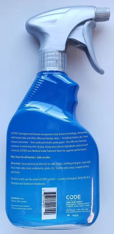 Code Blue D/Code Scent Elimination Field Spray 24oz OA1307