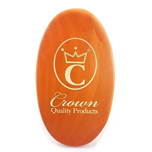 Crown Quality Products “The Original” Curved Wave Brush - Cognac Body, 100% Extra-Soft "Silk" Bristle Hairbrush