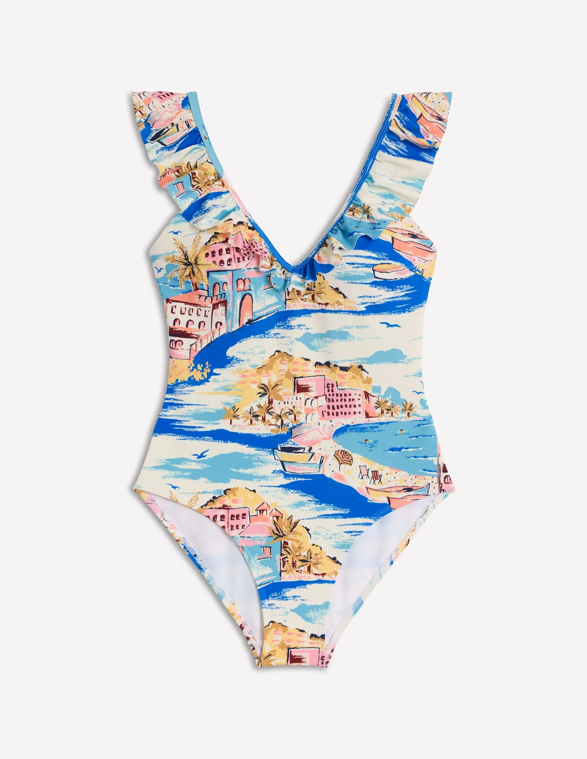 Evia Ruffle Swimsuit-Multi, Paradise Bay