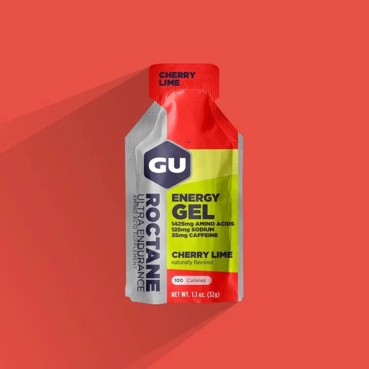 Gu Roctane Energy Gel- Cherry Lime   Caffeine