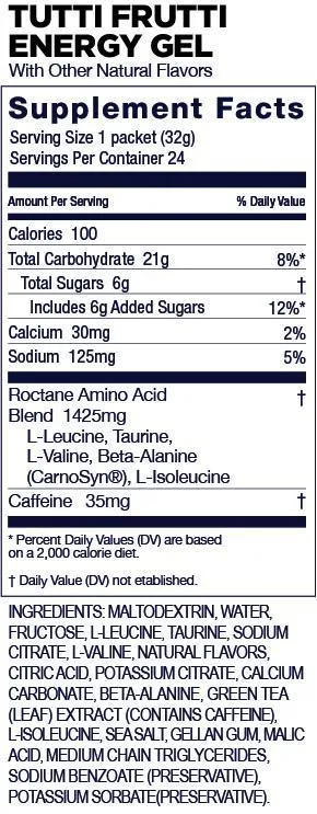 Gu Roctane Energy Gel- Tutti Frutti   Caffeine