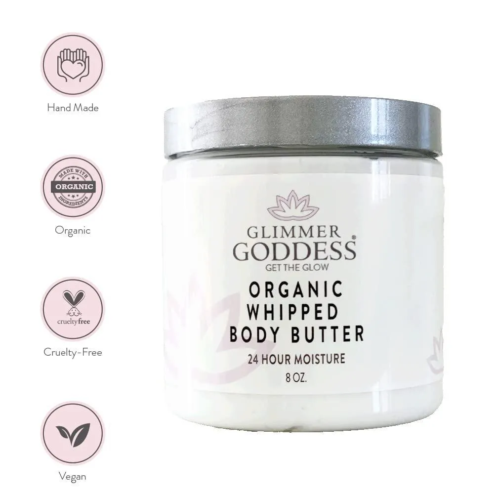 Honeysuckle Scent Organic Whipped Body Butter Vegan 24 Hr Hydration 8 fl oz