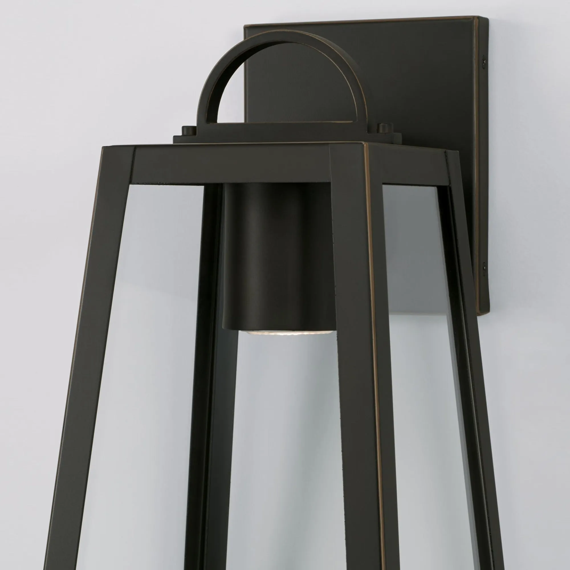Leighton - 1 Light Coastal Outdoor Wall Lantern - Night Sky - 16" - Oiled Bronze