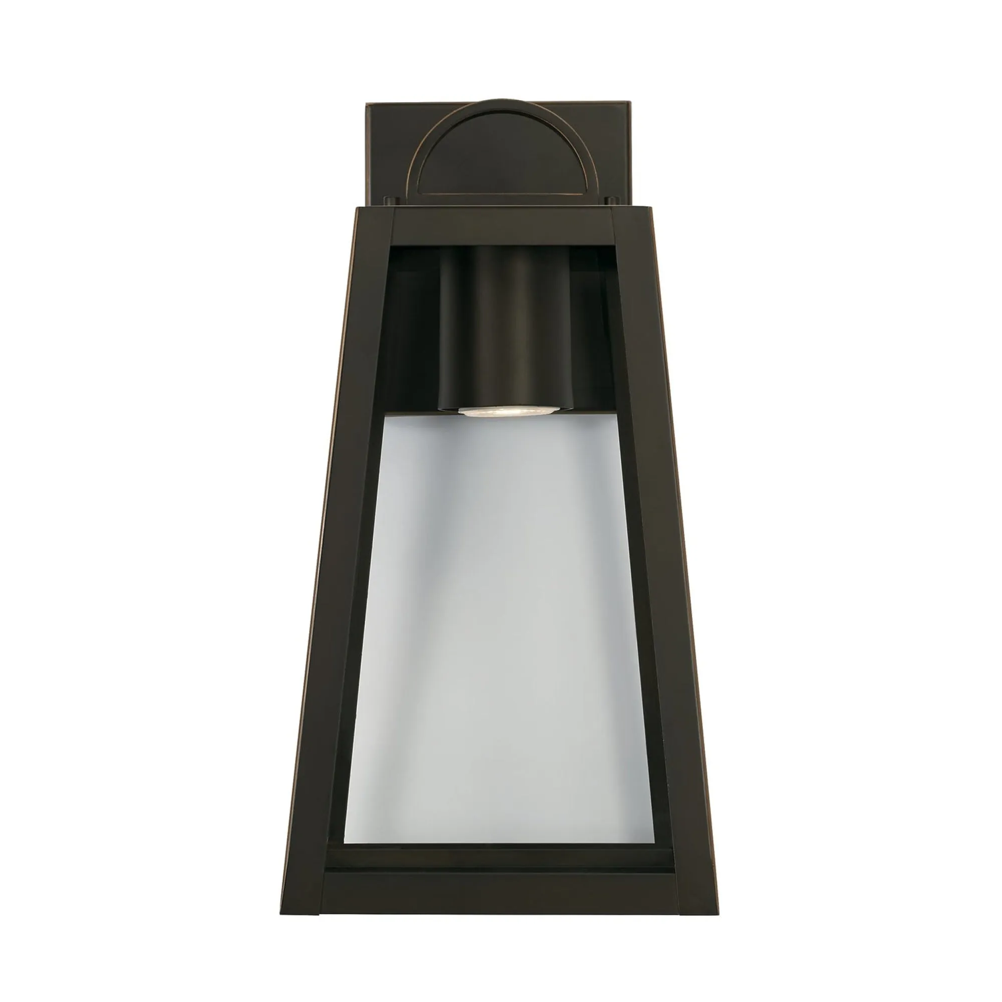 Leighton - 1 Light Coastal Outdoor Wall Lantern - Night Sky - 16" - Oiled Bronze