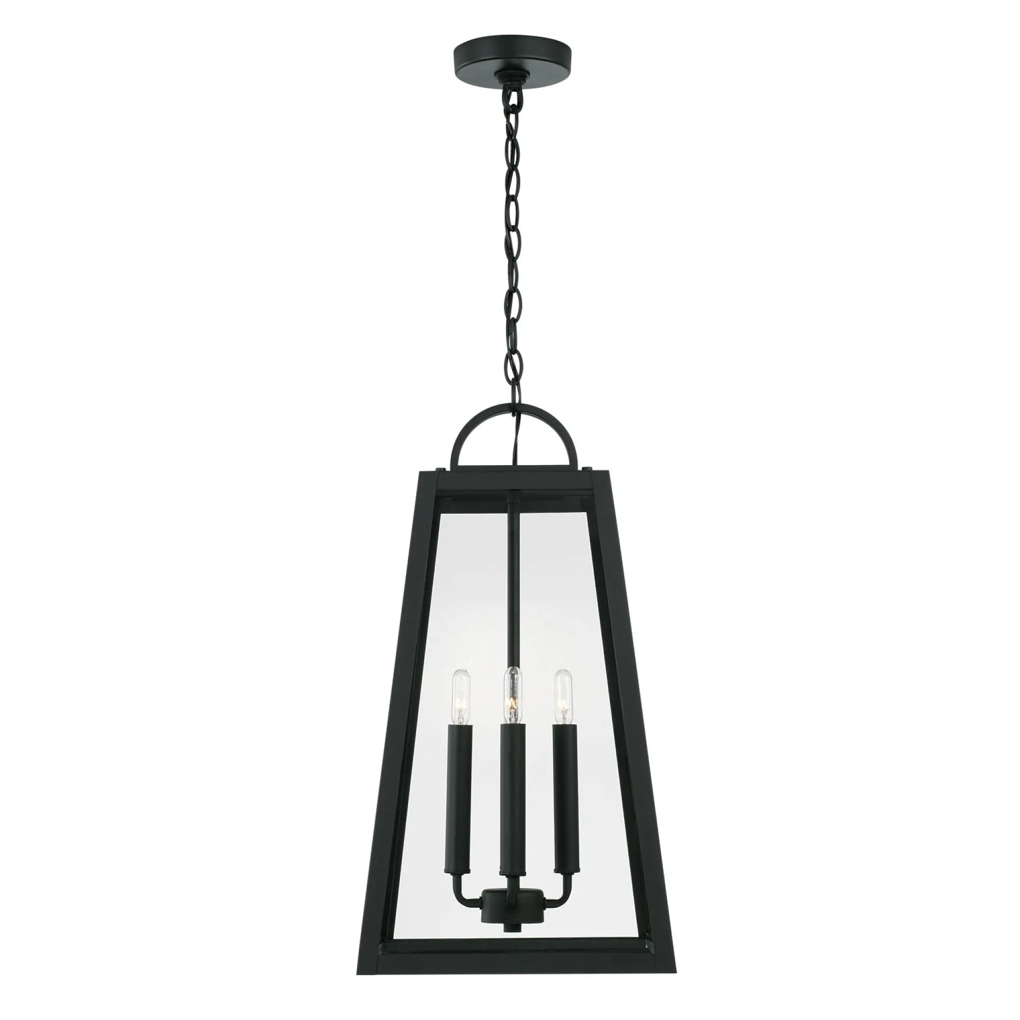 Leighton - Coastal Outdoor Hanging Lantern - Black