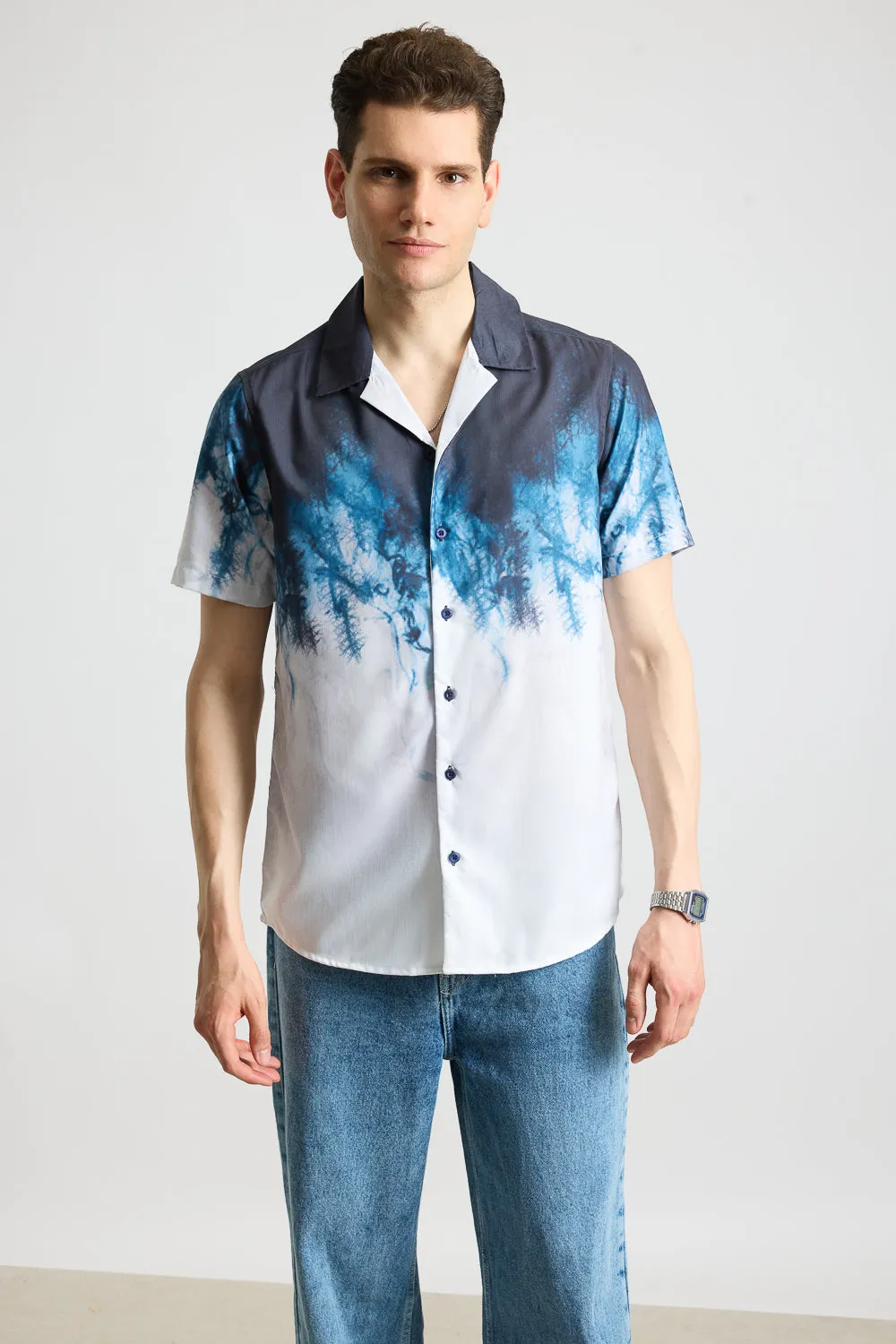 Lightening Effect Men's Resort Shirt
