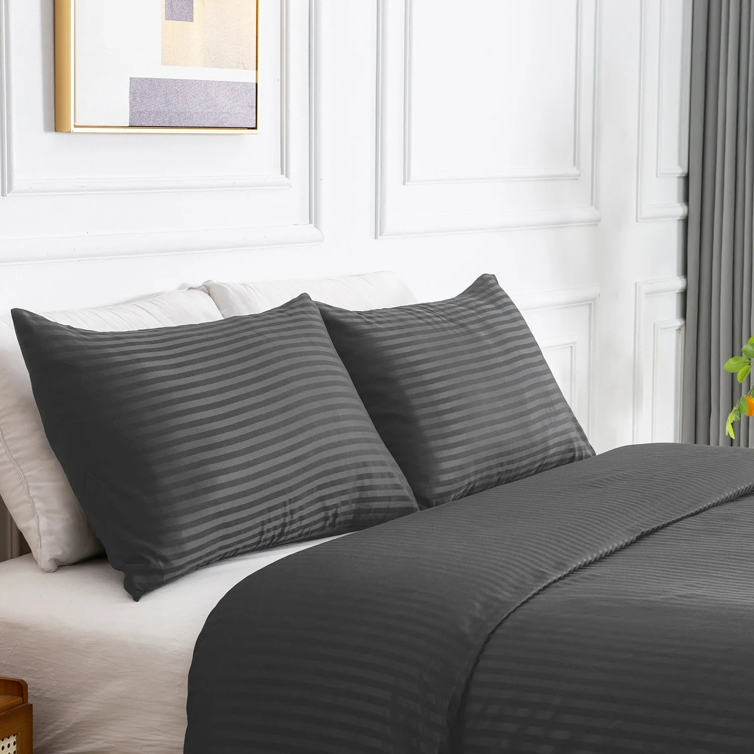 Linenova Brushed Microfibre Striped Quilt Cover Set