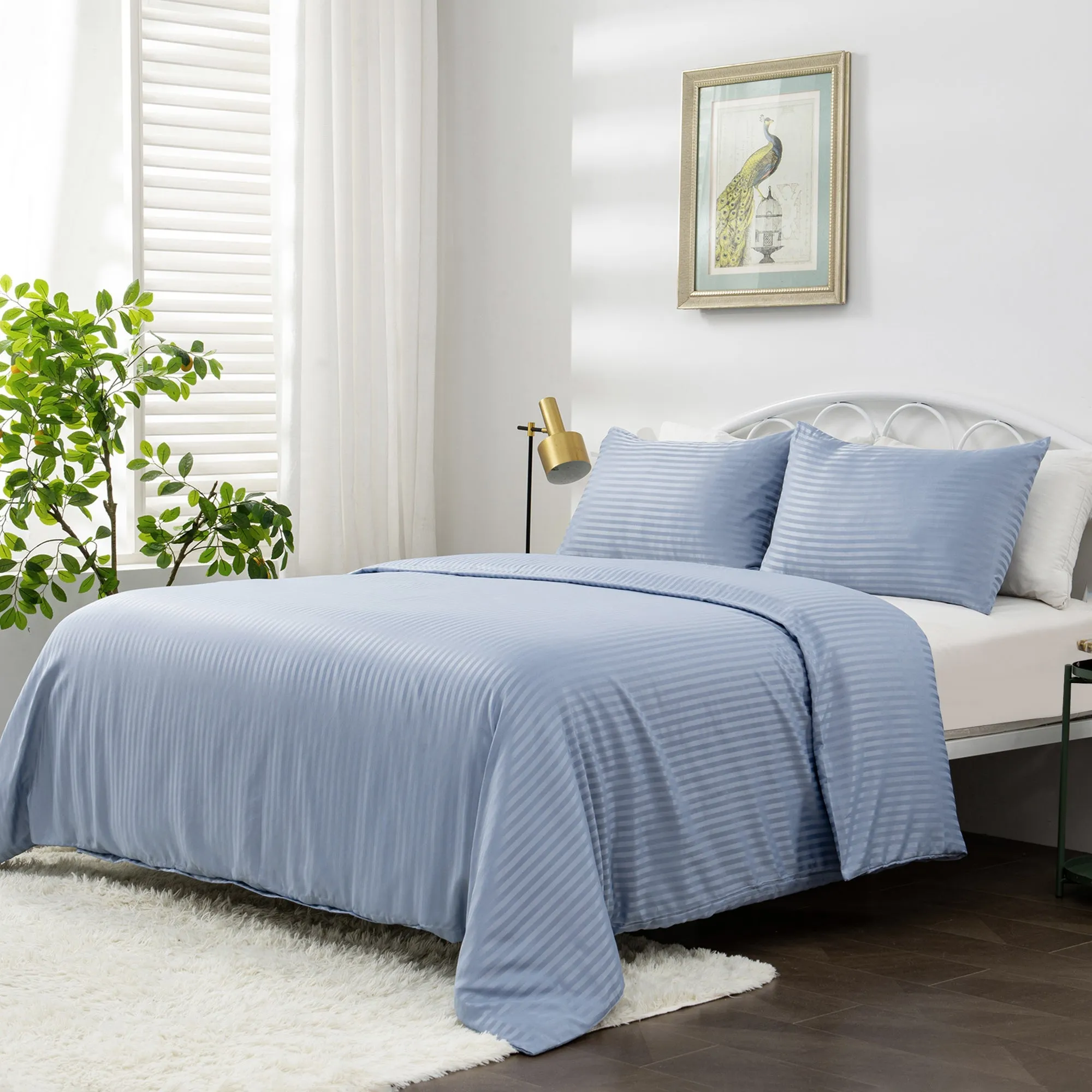 Linenova Brushed Microfibre Striped Quilt Cover Set