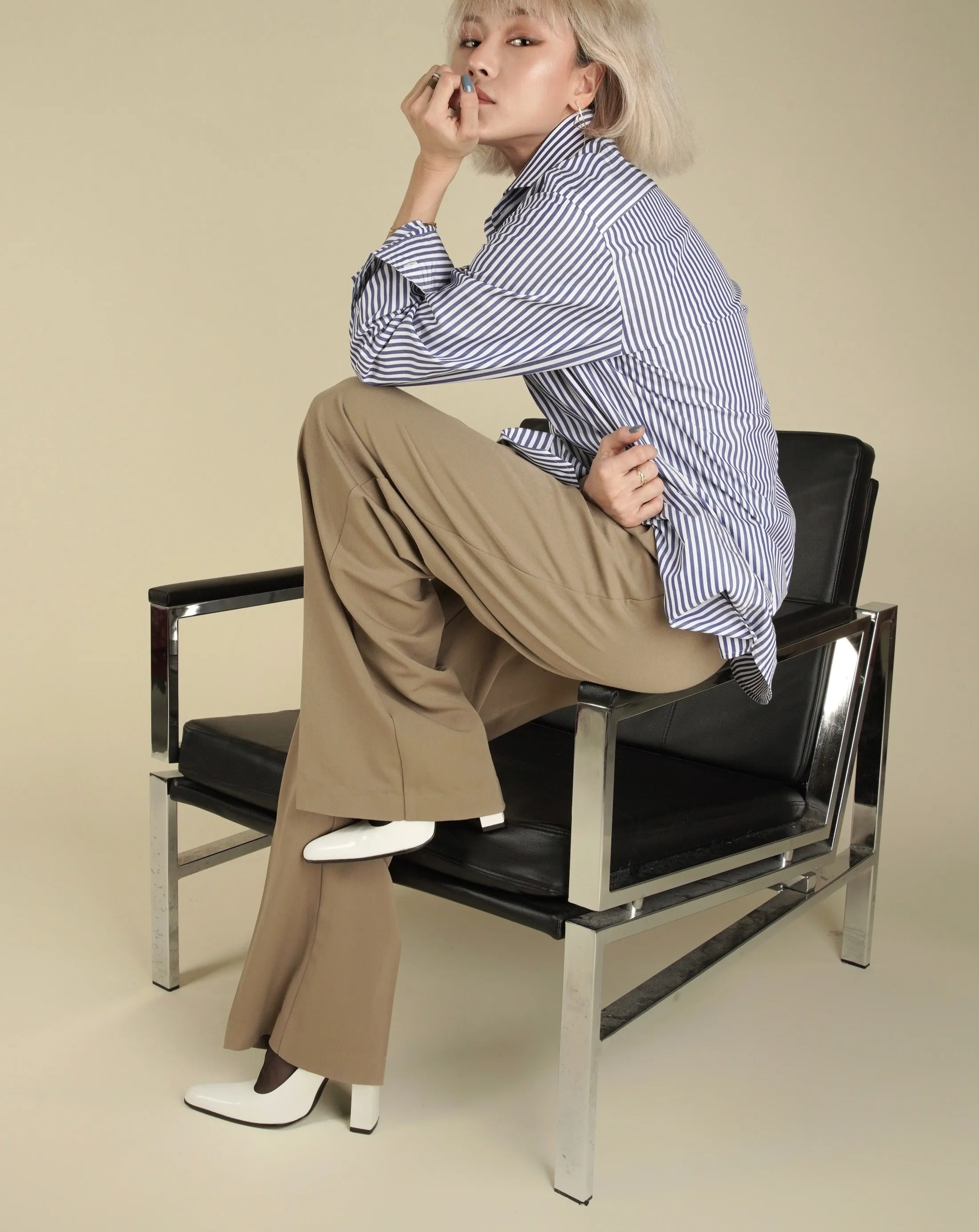 Luxury Navy Stripe Dress Shirt