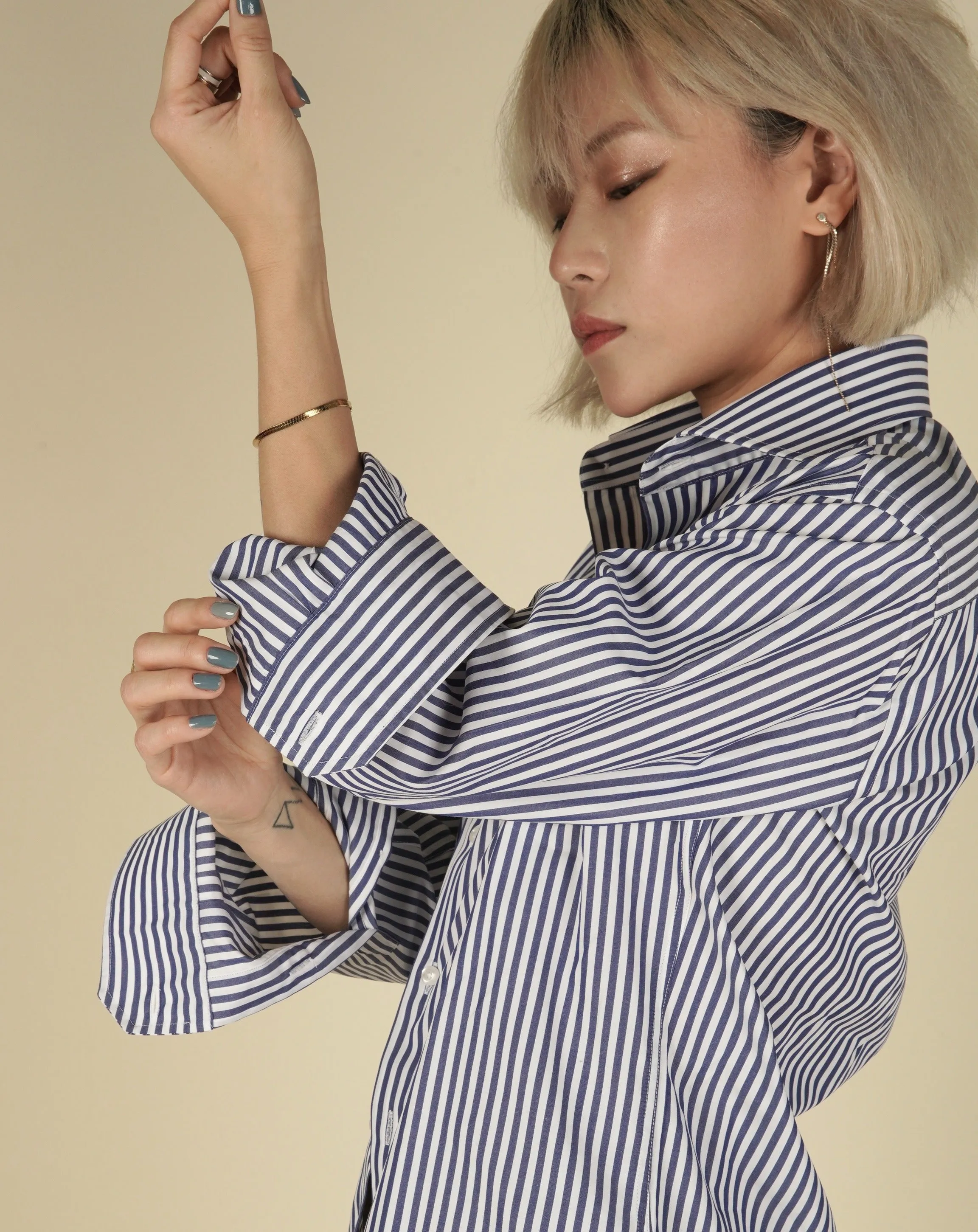 Luxury Navy Stripe Dress Shirt