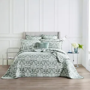 Renee Taylor Tahlia Jacquard Jade Coverlet Set