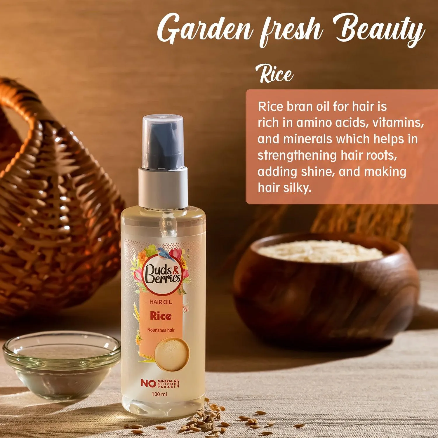Rice Hair Oil for Nourishing Hair | No Mineral Oil, No Silicone  - 100 ml