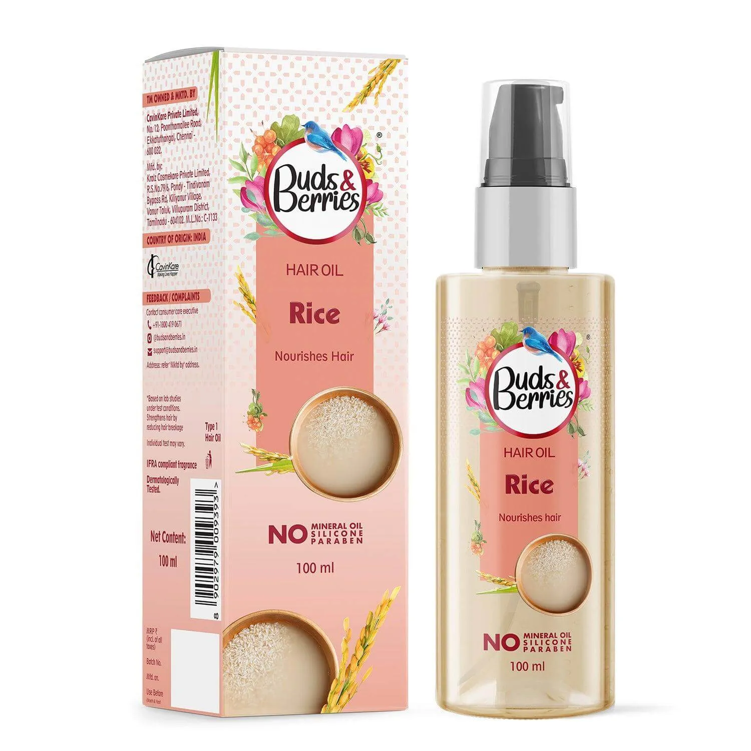 Rice Hair Oil for Nourishing Hair | No Mineral Oil, No Silicone  - 100 ml