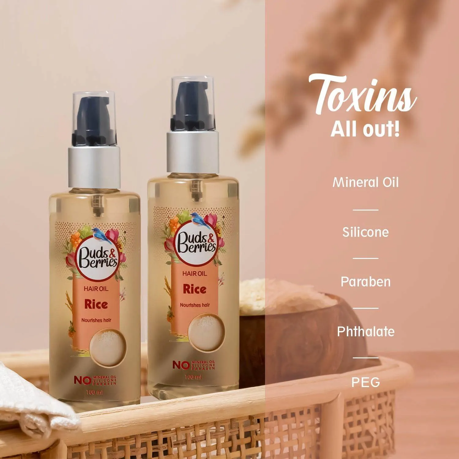 Rice Hair Oil for Nourishing Hair | No Mineral Oil, No Silicone  - 100 ml