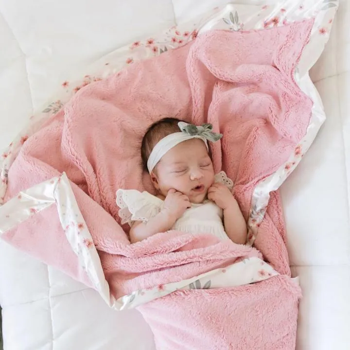 Sakura Bloom Satin Border Blanket