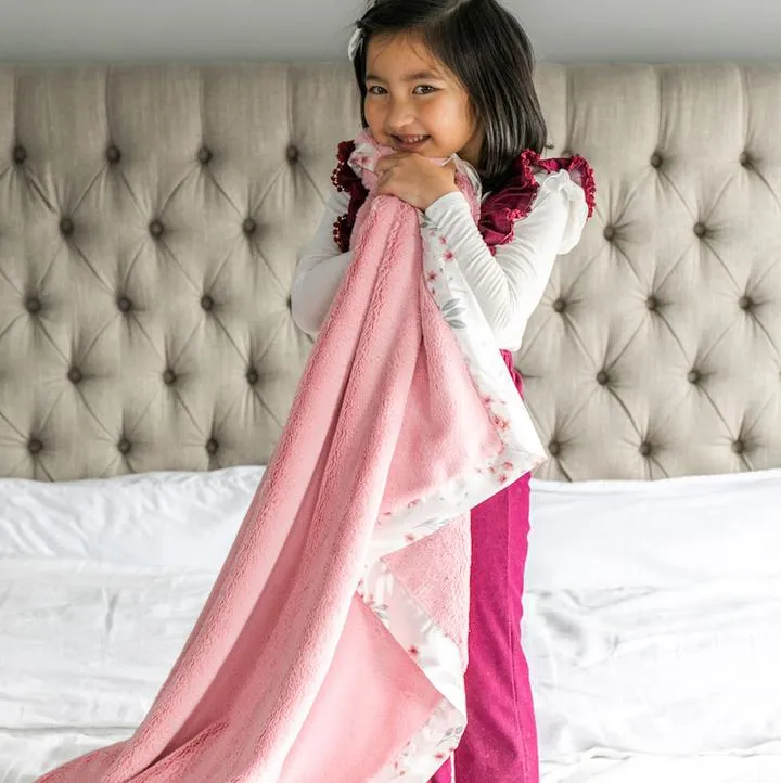 Sakura Bloom Satin Border Blanket