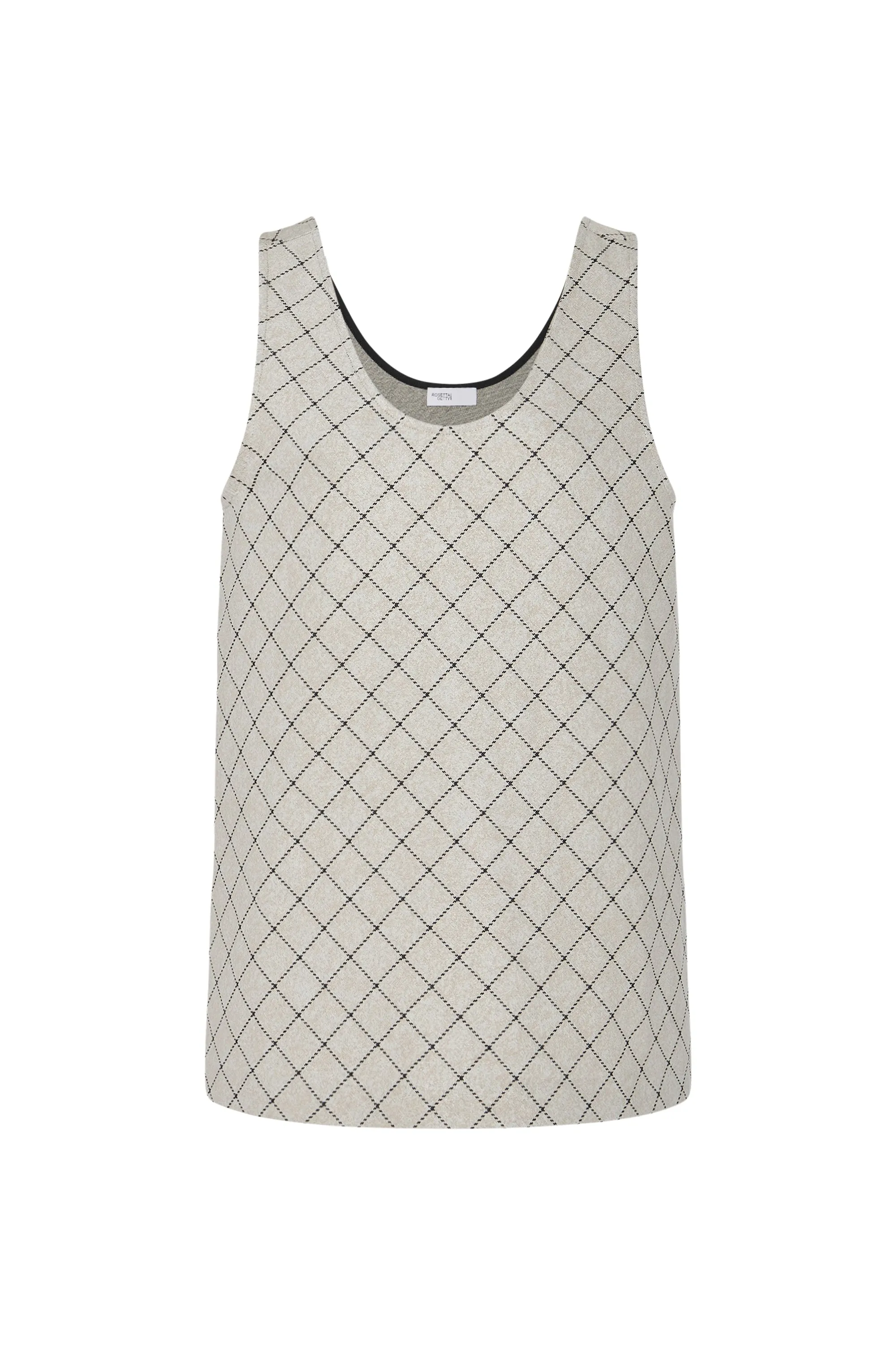 SCOOP NECK TANK -  WINDOWPANE