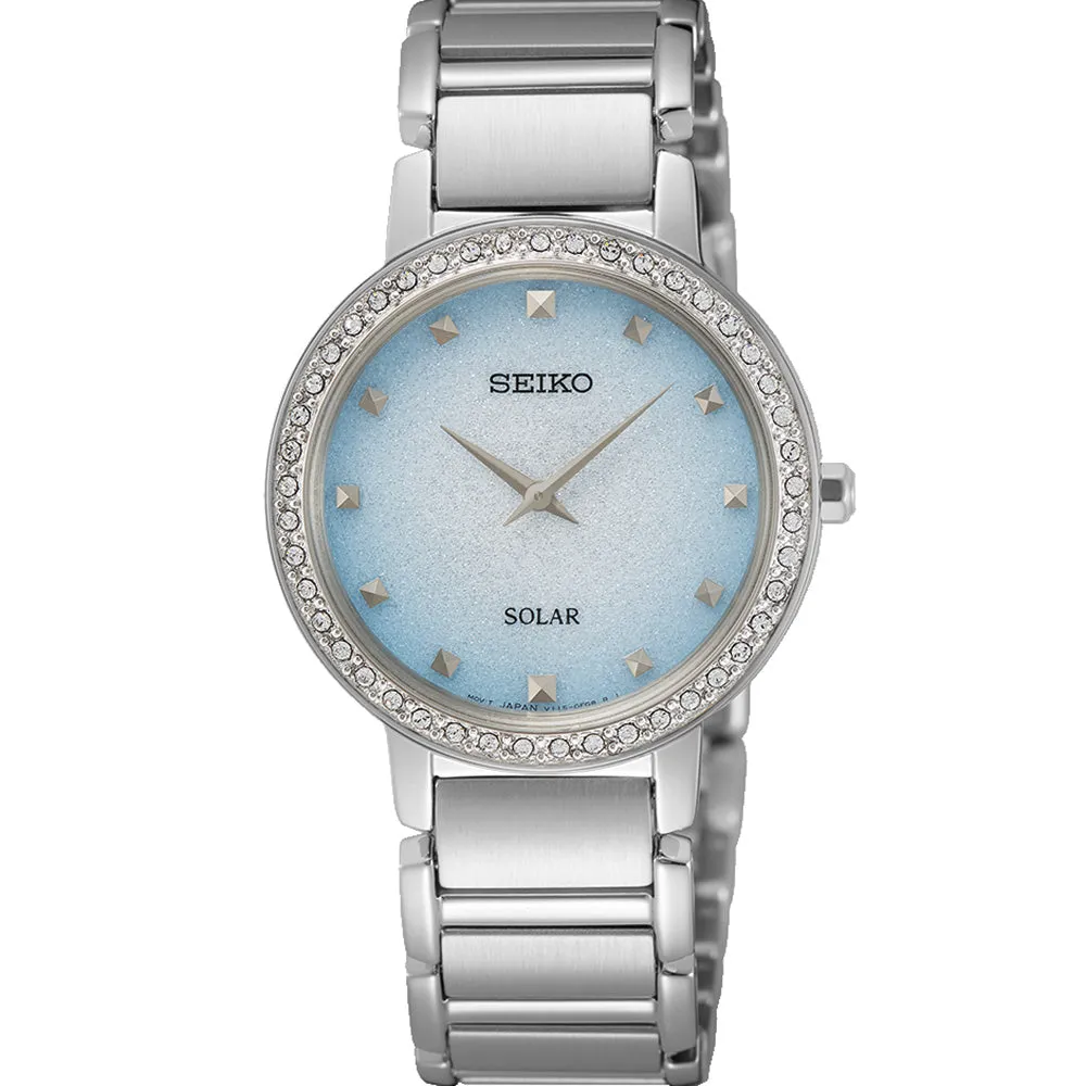 Seiko Caprice SUP447P - Solar-Powered Luxury Watch in English