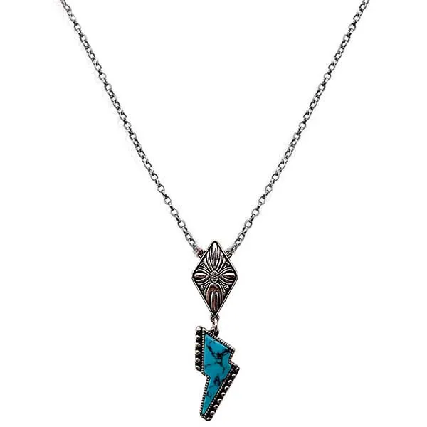 The Lightening Bolt Concho Fashion Necklace